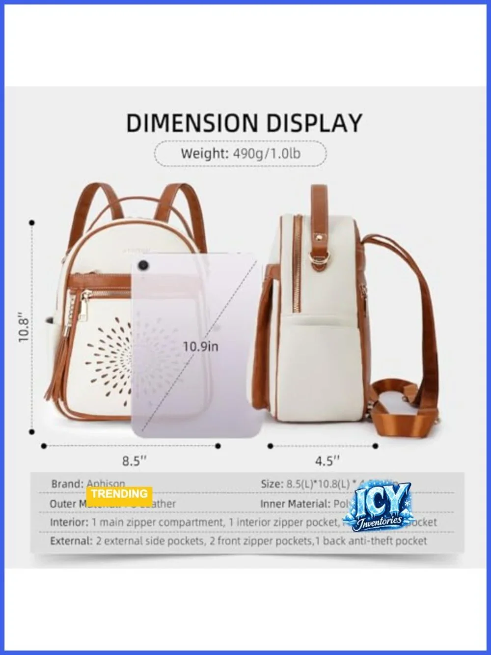 Women's Small PU Leather Backpack Purse Casual Travel Daypack Waterproof